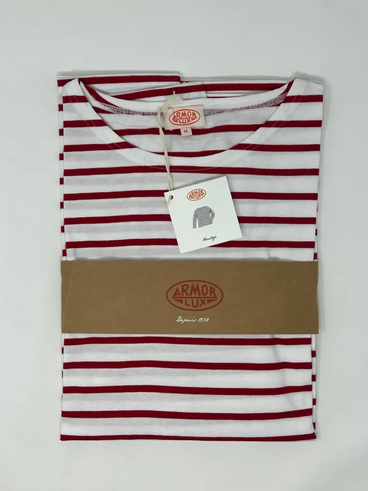ARMOR LUX CAMICIA BRETONE LEGGERA RIGA BIANCA/ROSSA