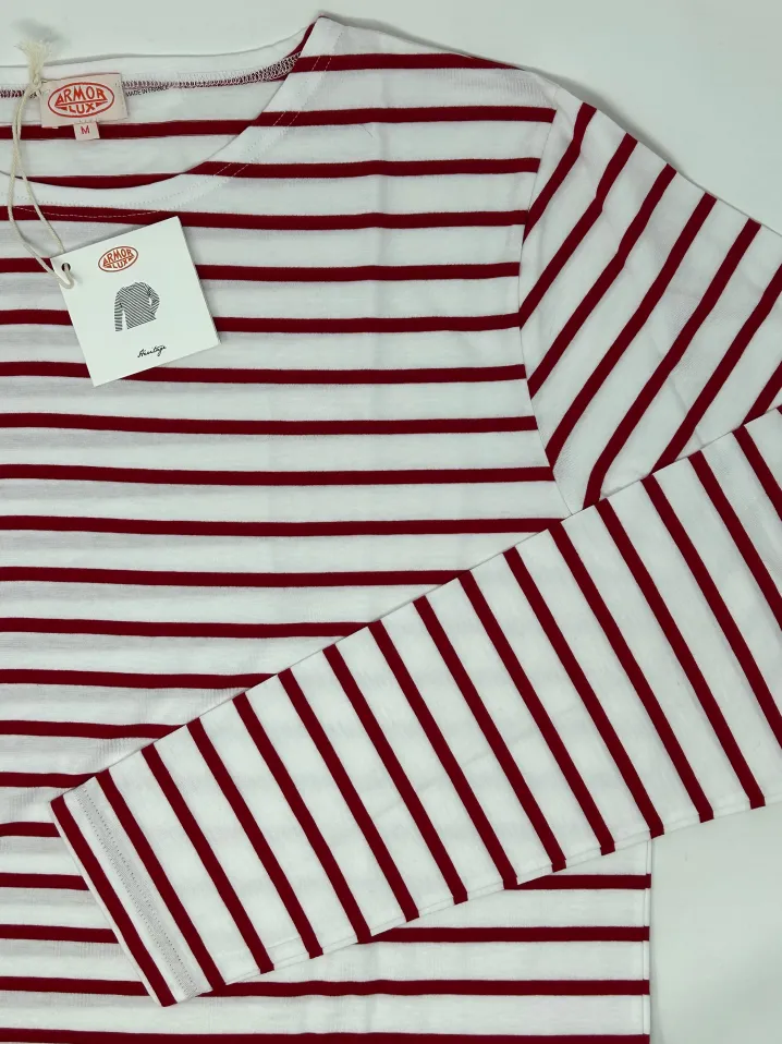 ARMOR LUX CAMICIA BRETONE LEGGERA RIGA BIANCA/ROSSA