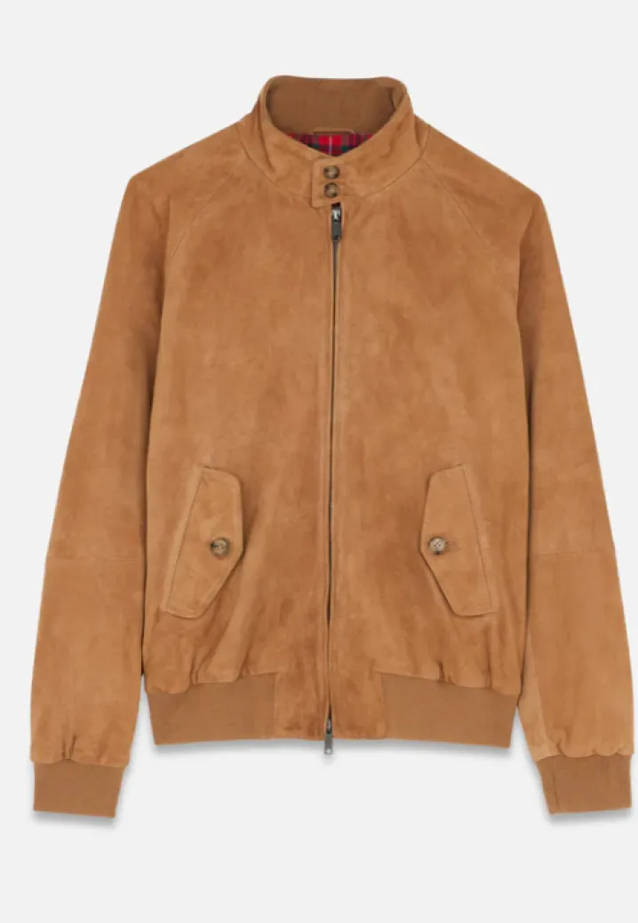 BARACUTA HARRINGTON SUEDE SUEDE CHOCOLATE
