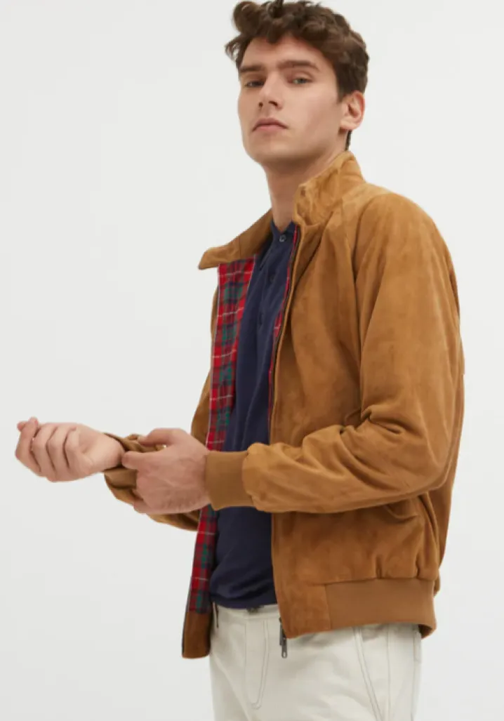BARACUTA HARRINGTON SUEDE SUEDE CHOCOLATE