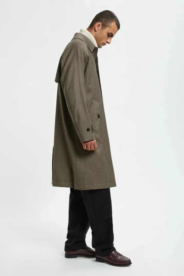 BARACUTA WOOL RAGLAN COAT PIED DE POULE
