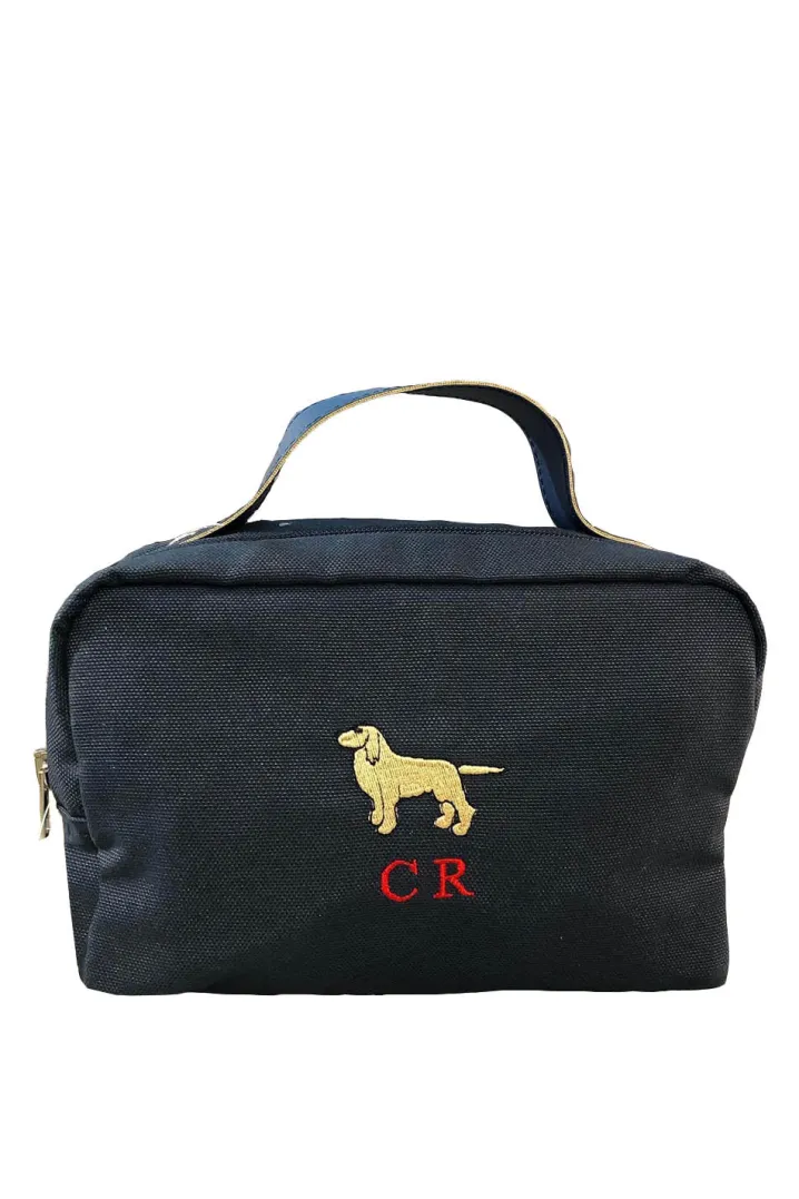 BEAUTY CASE RICAMATO CON IL TUO CANE E LE TUE INIZIALI DOG LOVERS