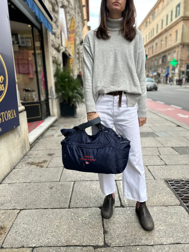 BENSIMON 2 DAYS BAG COLOR LINE RICAMATE CON MONOGRAM