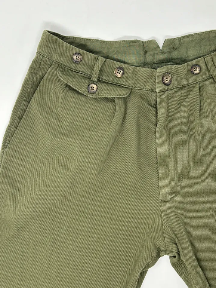 BERMUDA "ROMMEL" COTONE ECOLOGICO VERDE MILITARE