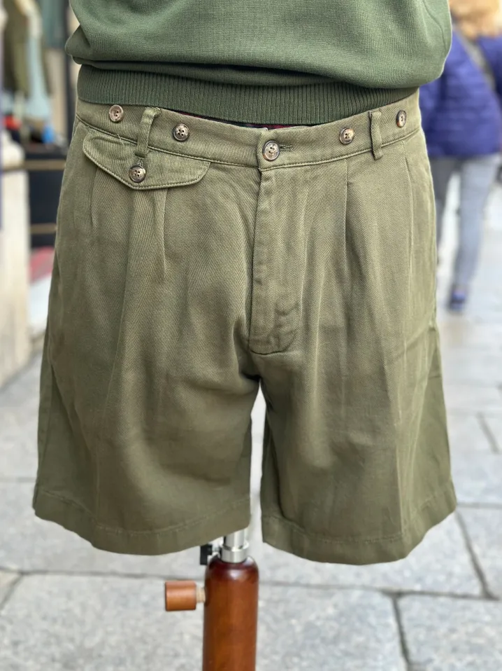 BERMUDA "ROMMEL" COTONE ECOLOGICO VERDE ACQUA