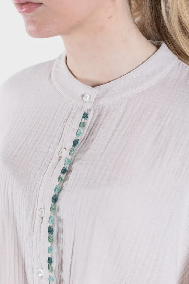 BLUSA FORMENTERA GARZA DI COTONE ECRU'