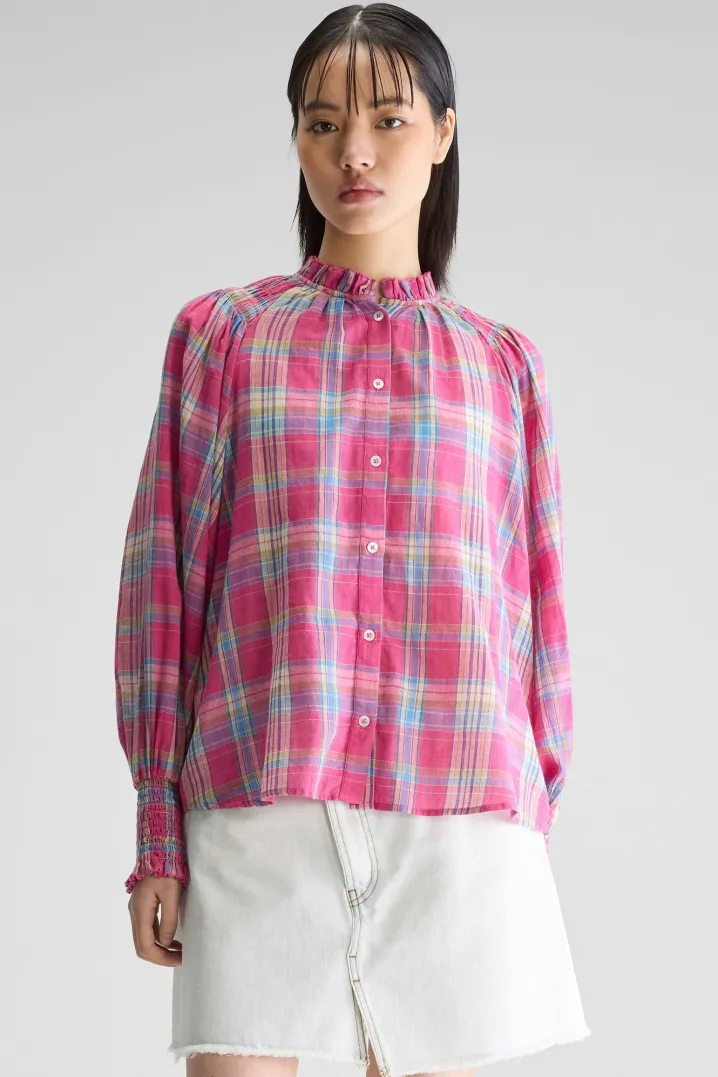 BLUSA MADRAS ROSA