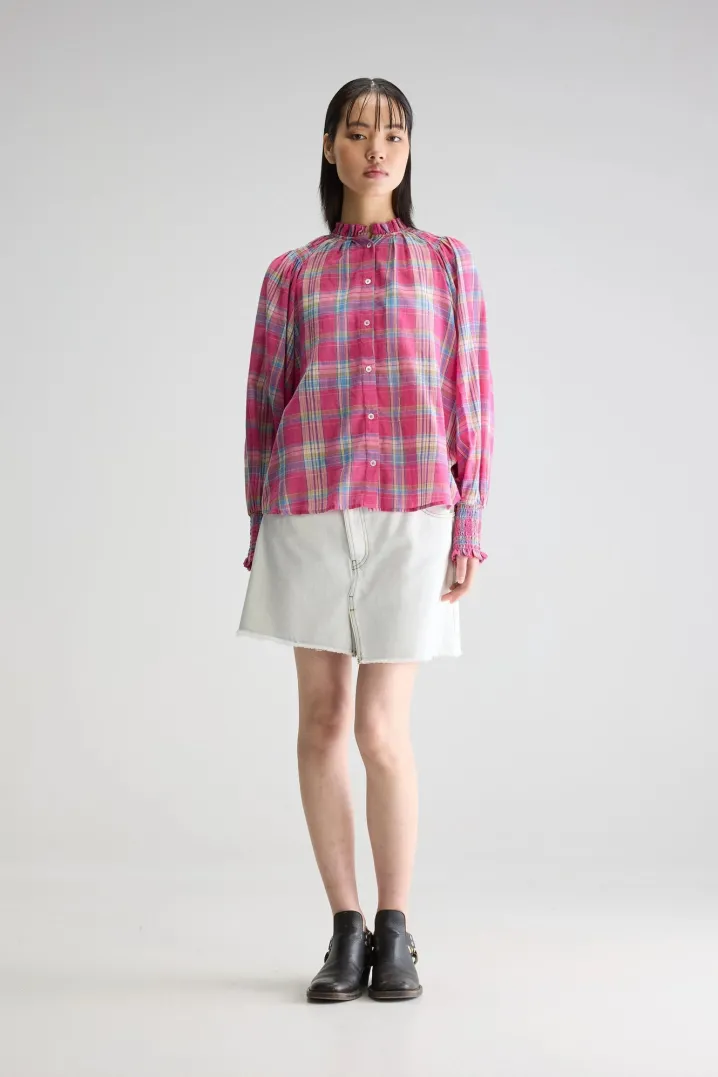 BLUSA MADRAS ROSA