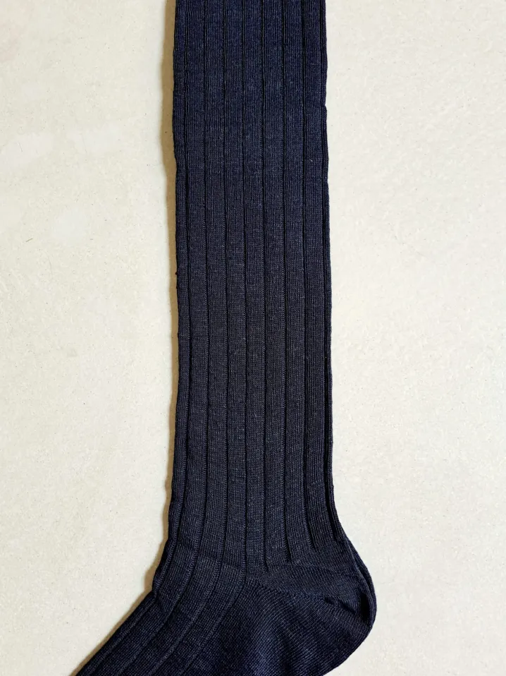 BRESCIANI CALZE LINO A COSTE BLU