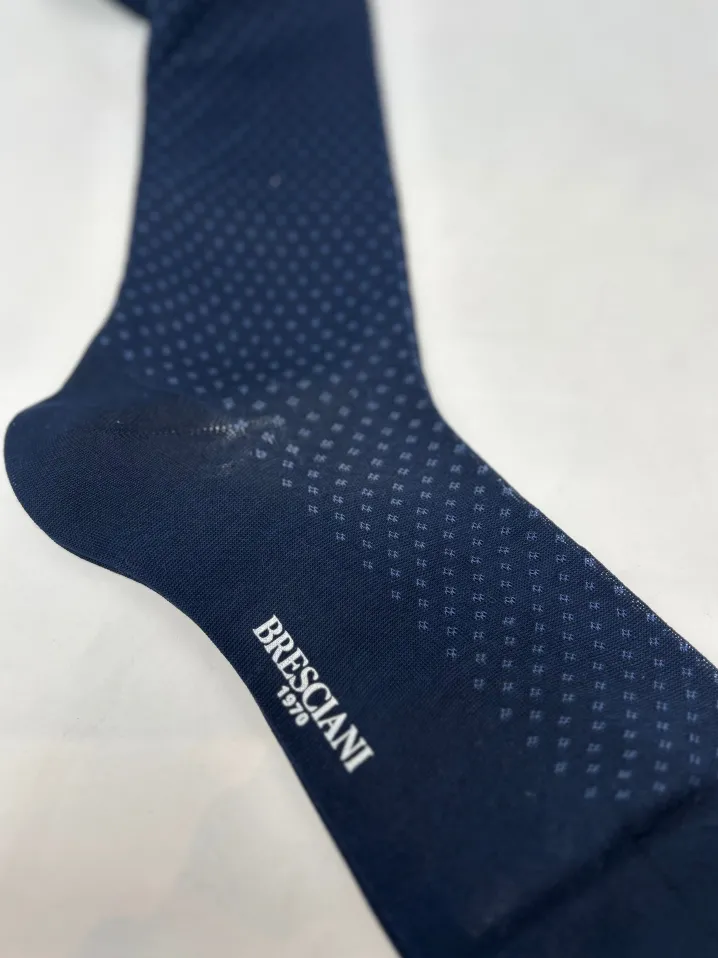 BRESCIANI CALZE MICRO DISEGNO AZZURRO