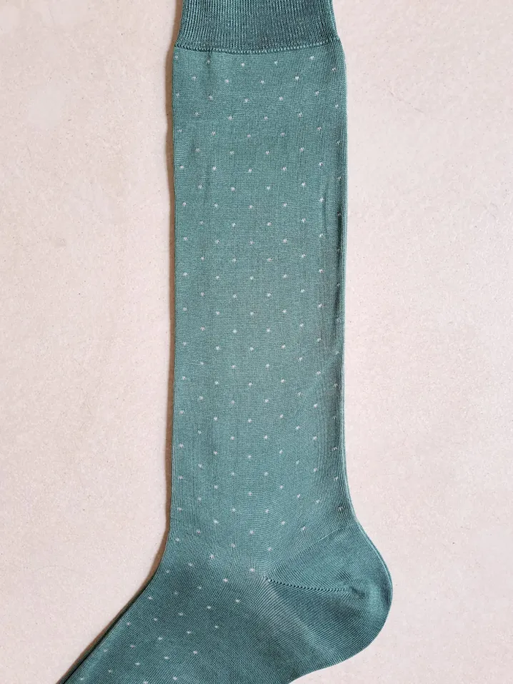 BRESCIANI CALZE MICRO POIS VERDINO ECRU'