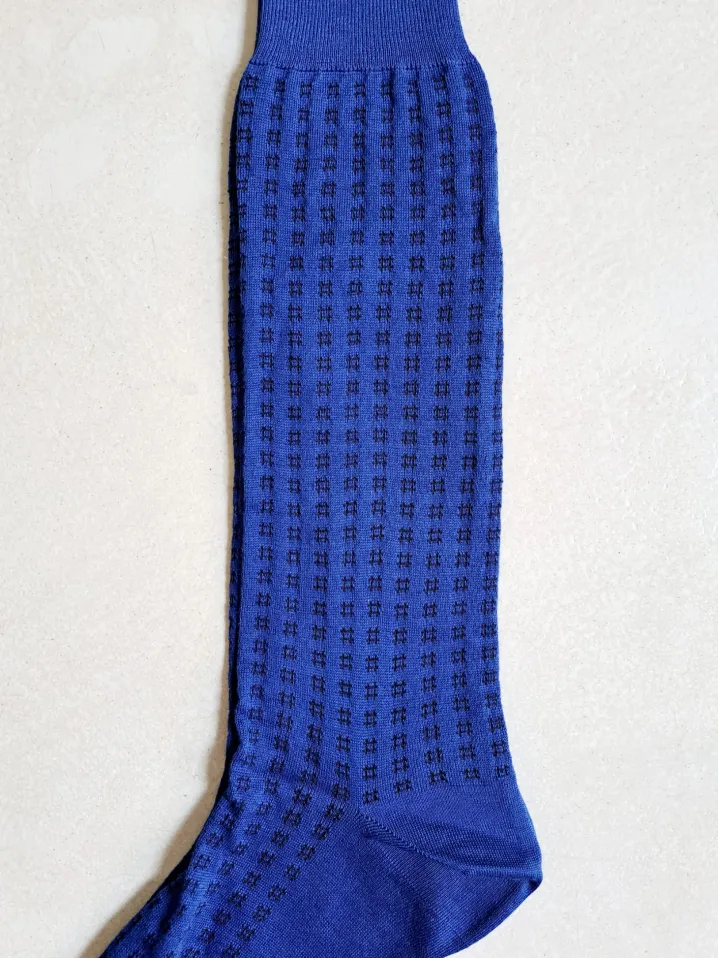 BRESCIANI CALZE QUADRETTO BLUETTE BLU