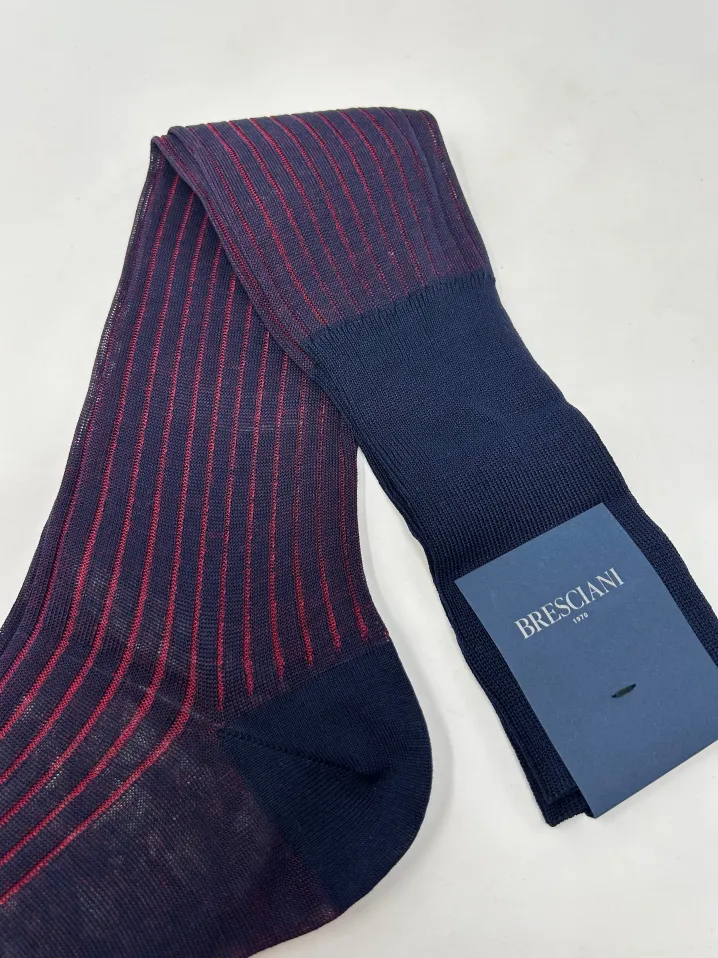 BRESCIANI CALZE VANISE' BLU/ROSSO