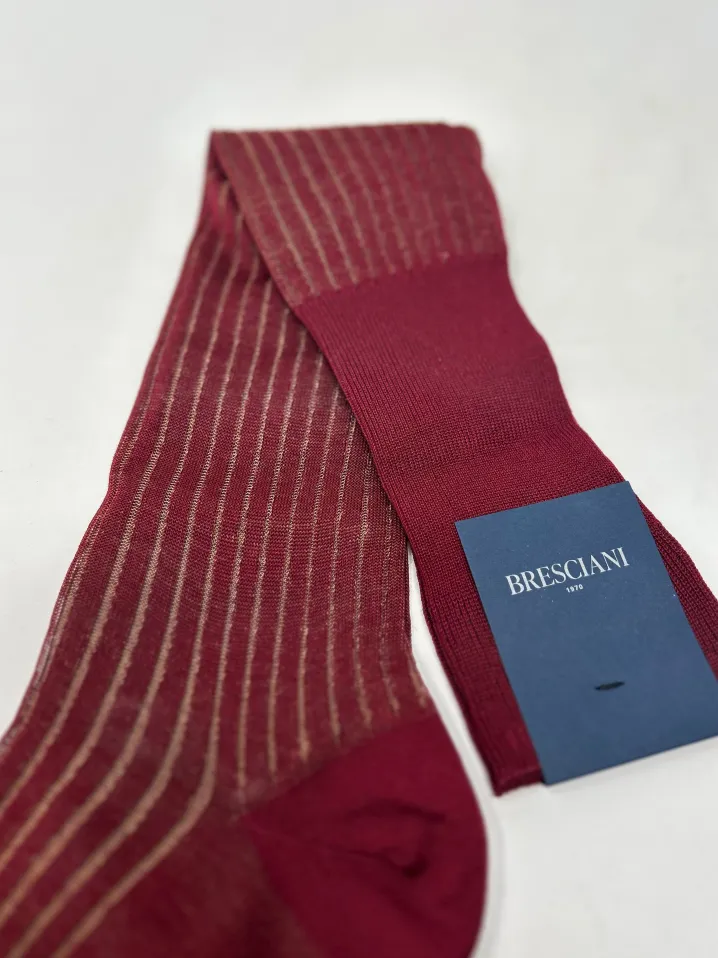 BRESCIANI CALZE VANISE' BORDEAUX/BEIGE