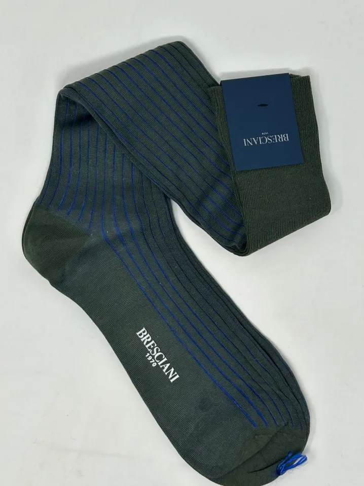BRESCIANI CALZE VANISE' COSTE VERDE/AZZURRO