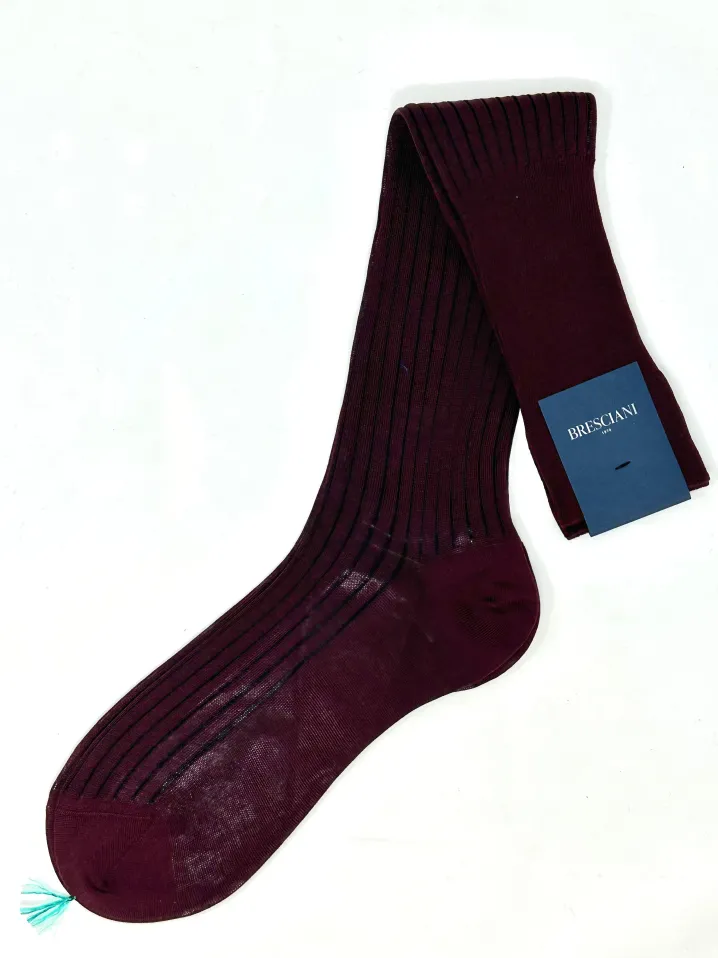 BRESCIANI CALZE VANISE' COSTE BORDEAUX/BLU
