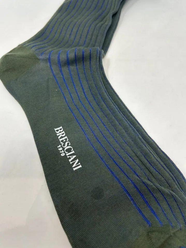 BRESCIANI CALZE VANISE' COSTE VERDE/AZZURRO