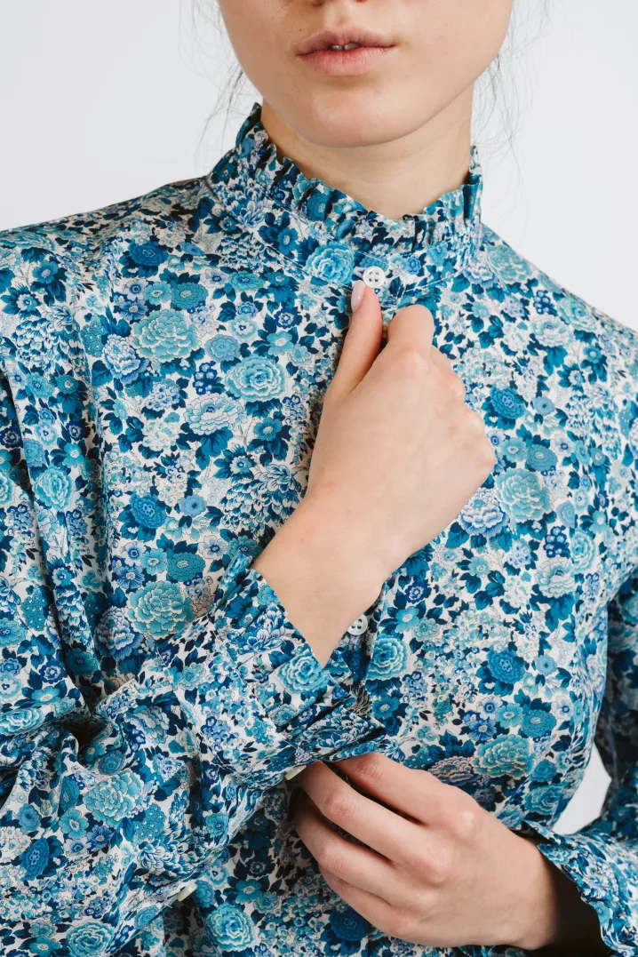 CAMICIA ALEX (OVERSIZE) COREANA MICRO ROUCHES MADE WITH LIBERTY FABRIC