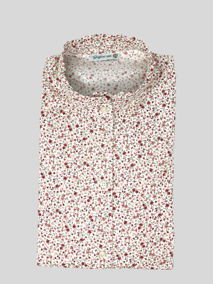 CAMICIA ALEX (OVERSIZE) FANTASIA FIORELLINO ROSA/ROSSO