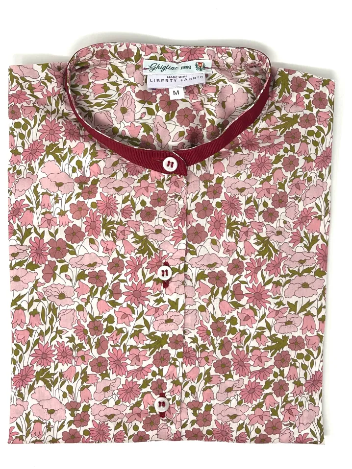 CAMICIA BETTA COREANA MADE WITH LIBERTY FABRICS FIORE ROSA