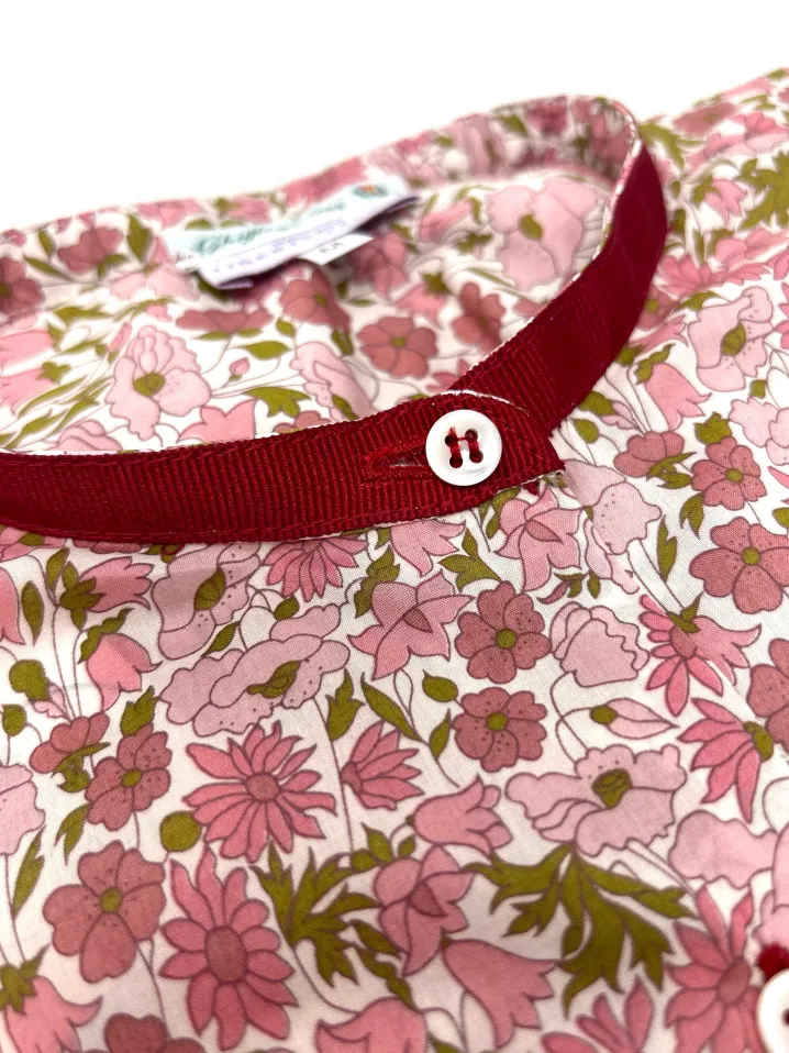 CAMICIA BETTA COREANA MADE WITH LIBERTY FABRICS FIORE ROSA