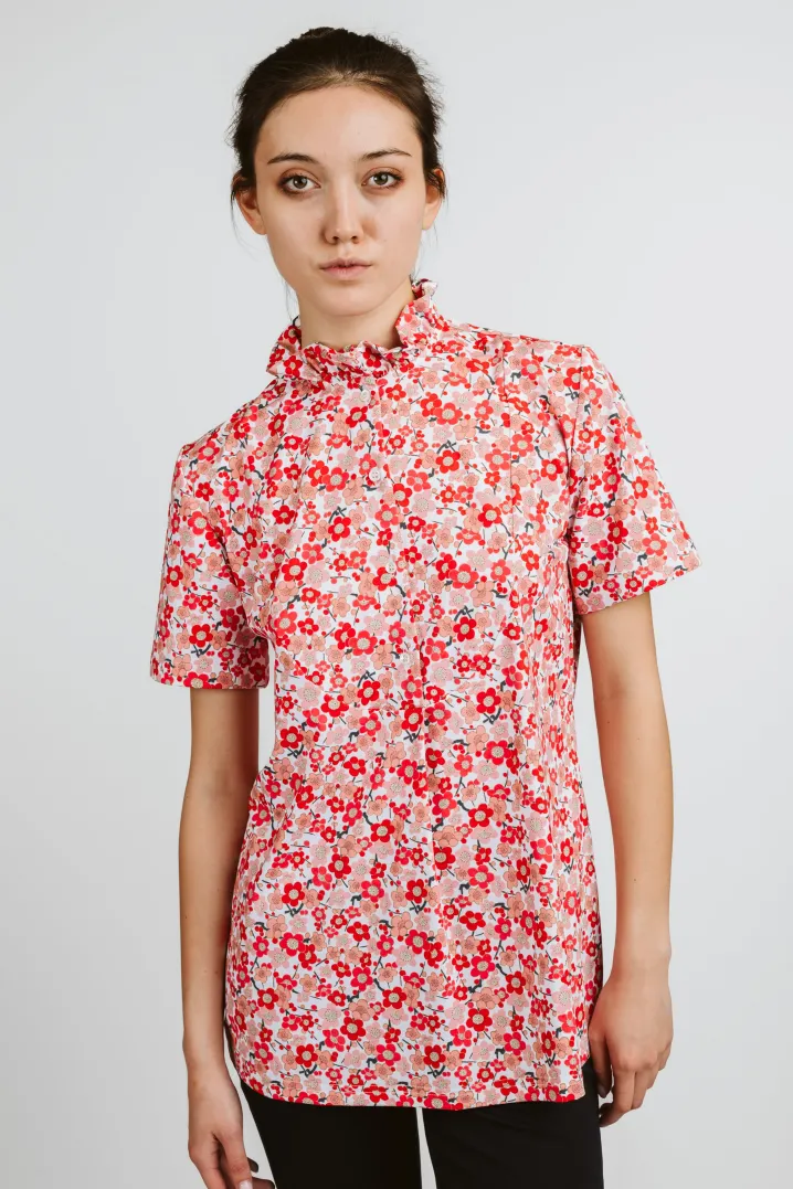 CAMICIA CHICCA MEZZA MANICA LYCRA STRETCH MADE WITH LIBERTY FABRICS