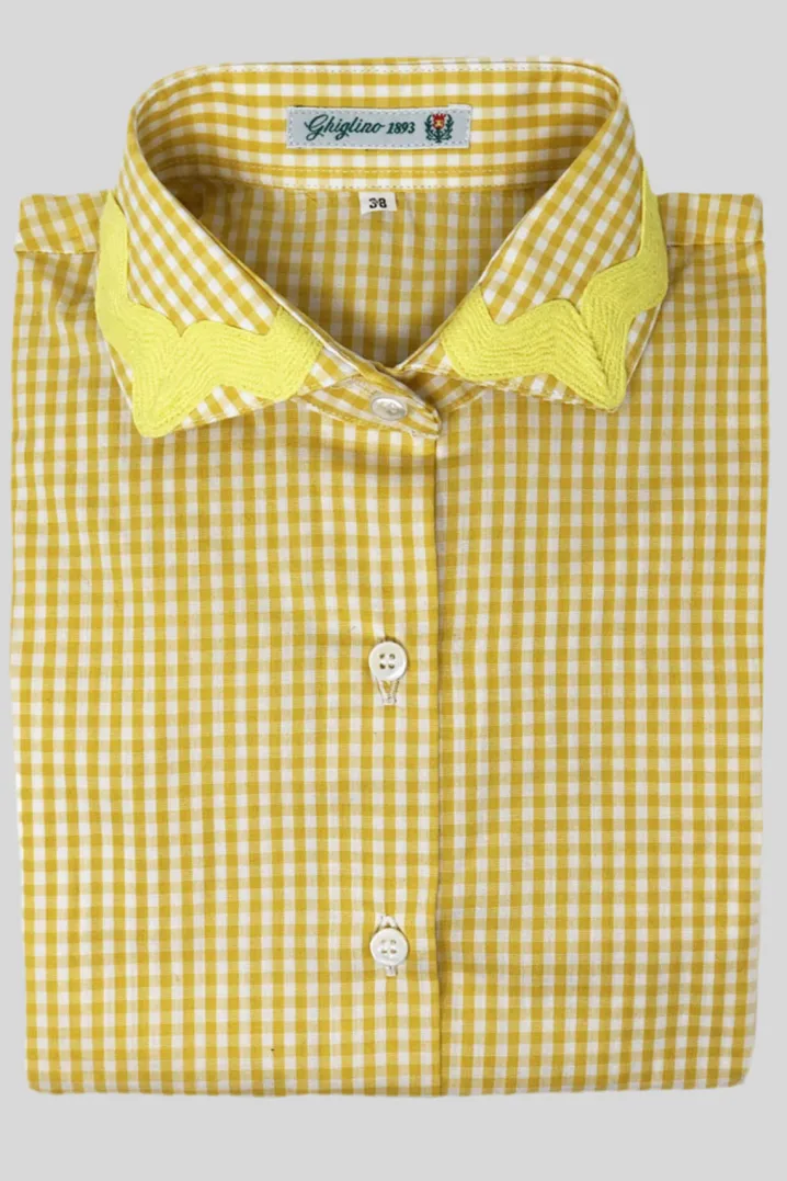 CAMICIA CHLOE VICHY SERPENTINA GIALLA