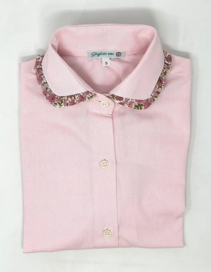 CAMICIA ERIKA OXFORD ROSA rouches LIBERTY FABRICS