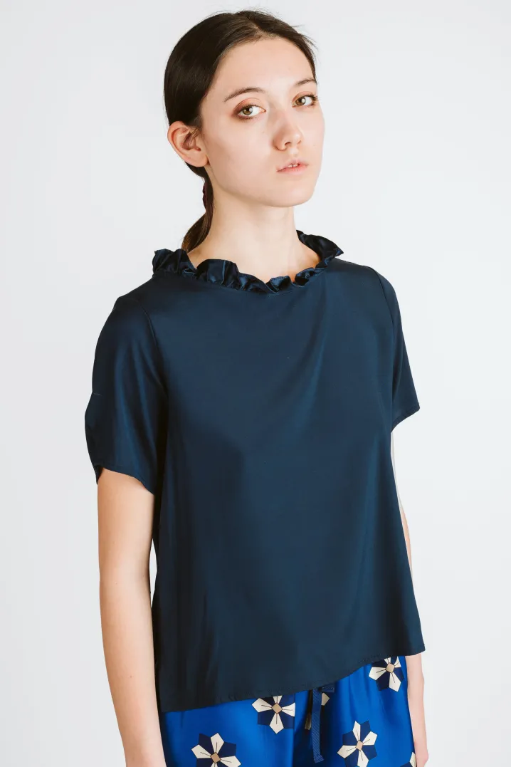 CAMICIA OLLY BARCHETTA CON ROUCHES PURA SETA