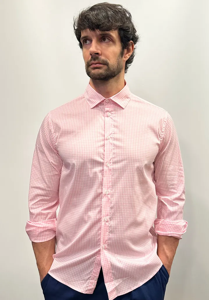 CAMICIA "KENNEDY" QUADRETTO VICHY ROSA