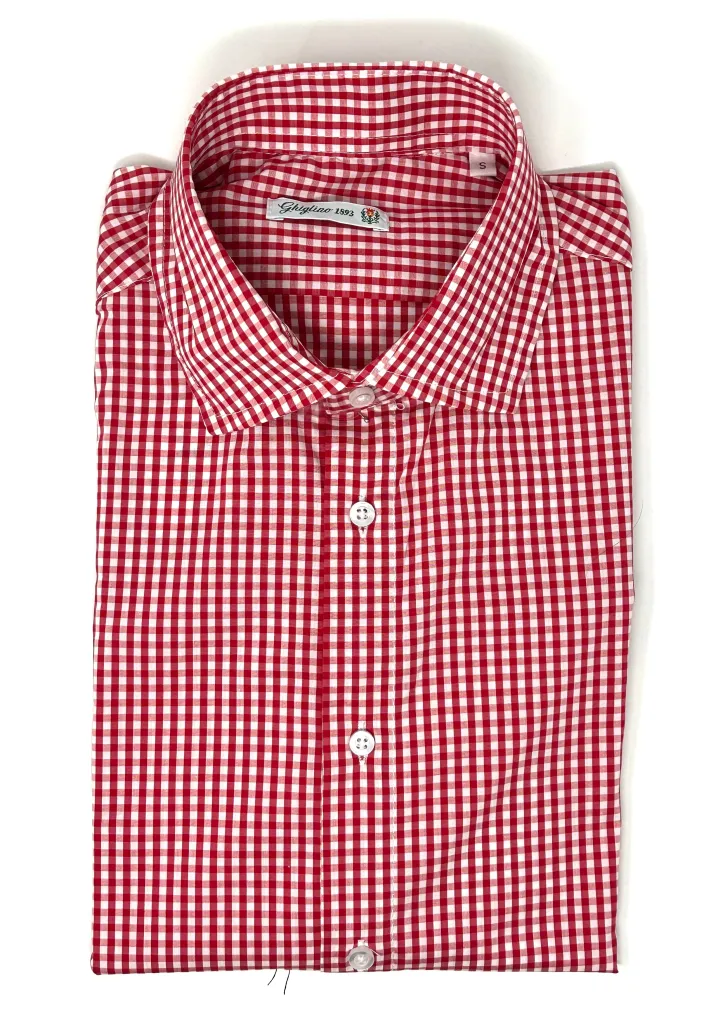 CAMICIA "KENNEDY" QUADRETTO VICHY ROSSO