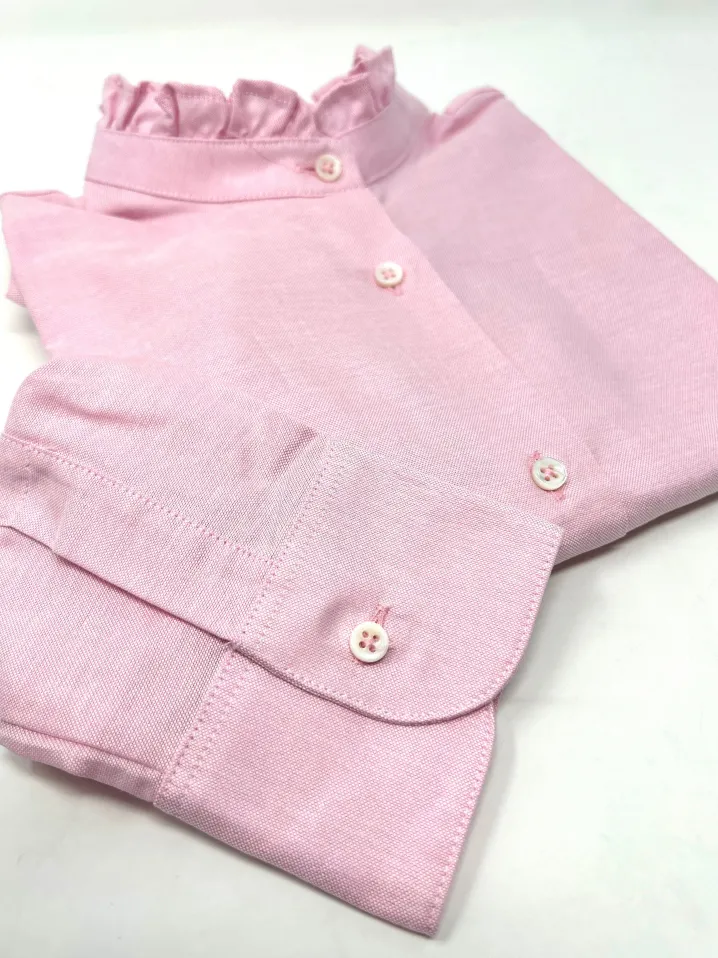 CAMICIA SISSY ROSA OXFORD polso classico