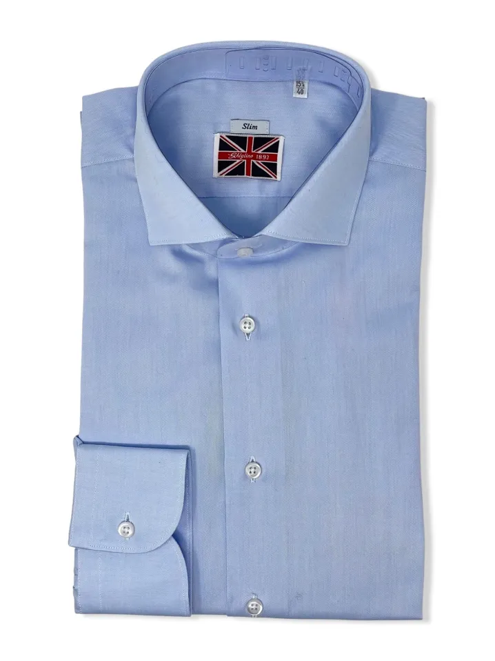 CAMICIA TWILL CELESTE