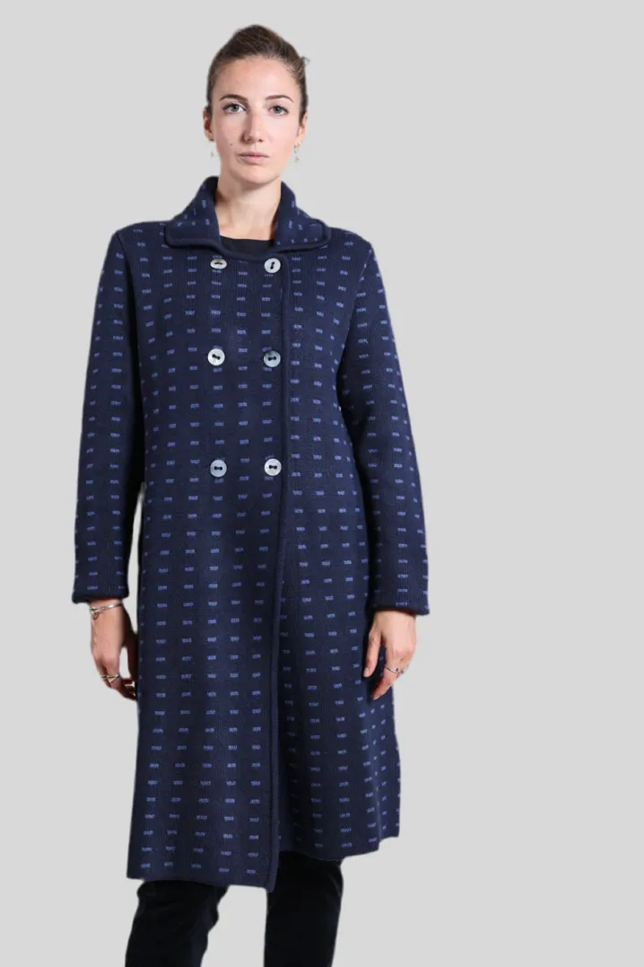 CAPPOTTINO MAGLIA MOTIVO BISCOTTO BLU ZUCCHERO