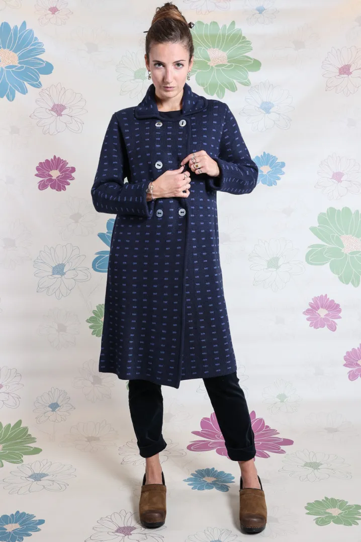 CAPPOTTINO MAGLIA MOTIVO BISCOTTO BLU ZUCCHERO