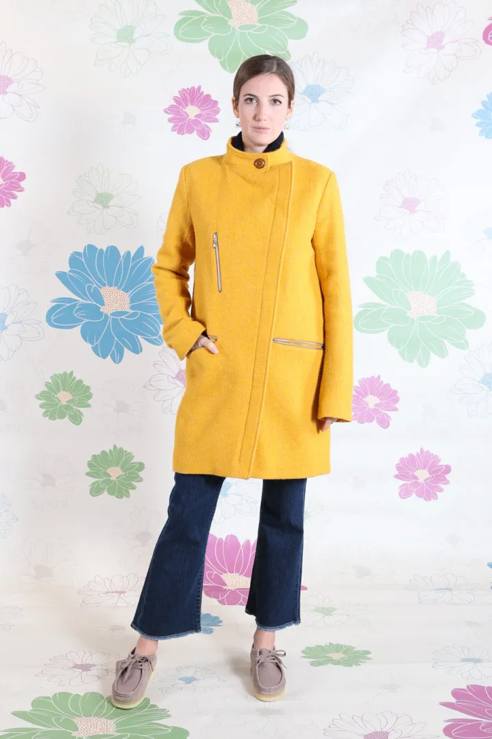 CAPPOTTO HARRIS TWEED GIALLO CON ZIP GHIGLINO1893