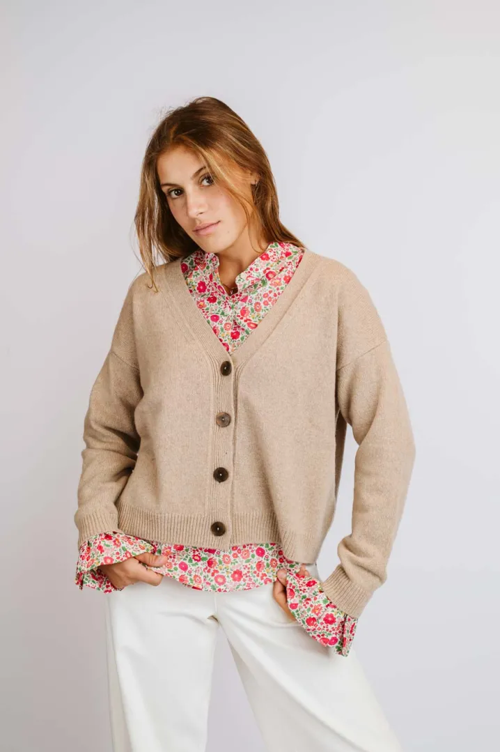 CARDIGAN "ROSE" SCATOLETTA CASHMERE