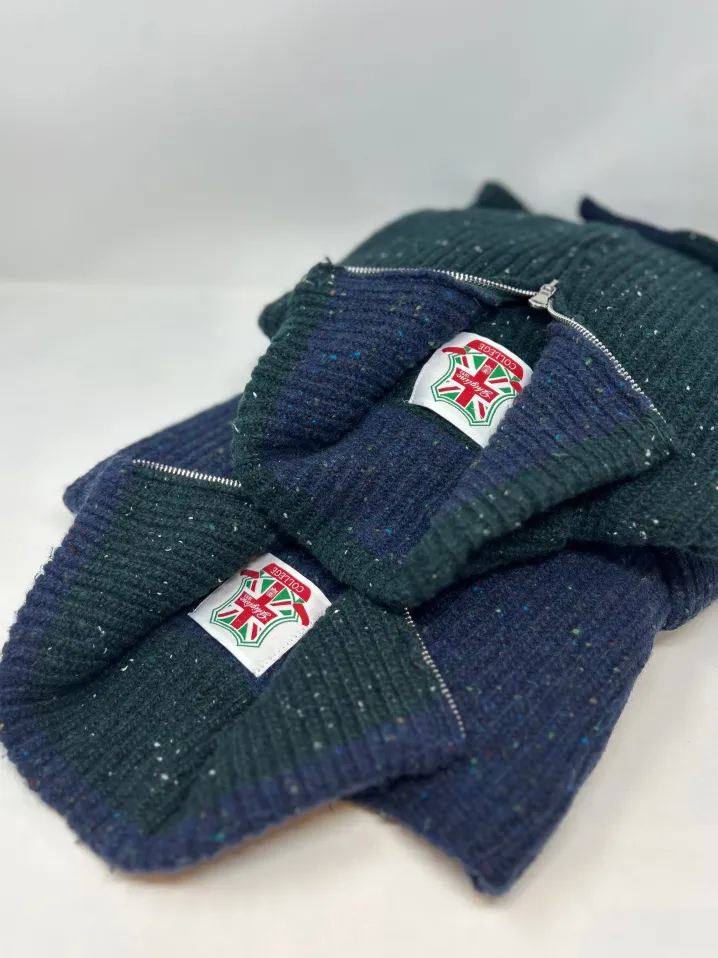 CARDIGAN ZIP "GREG" PERLATO EFFETTO TWEED