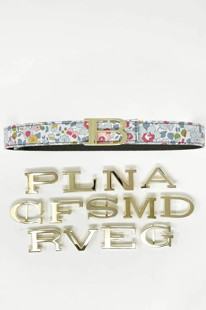 CINTURA ALPHABET STYLE REVERSIBILE LIBERTY FABRICS/MILITARE