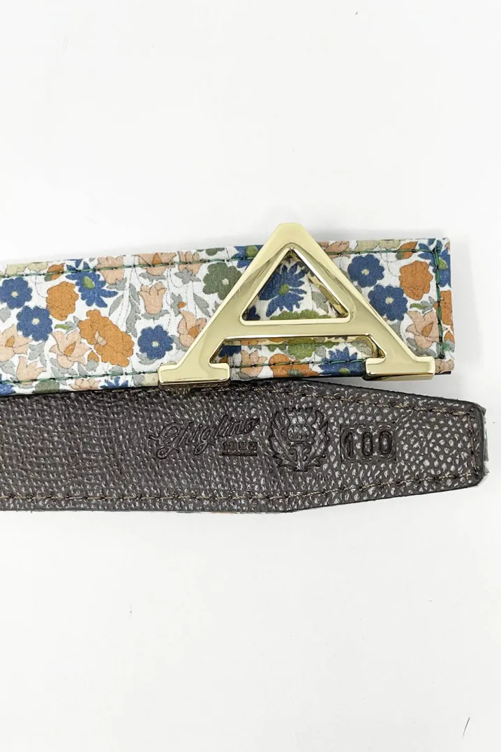 CINTURA ALPHABET STYLE REVERSIBILE LIBERTY FABRICS/TESTA DI MORO