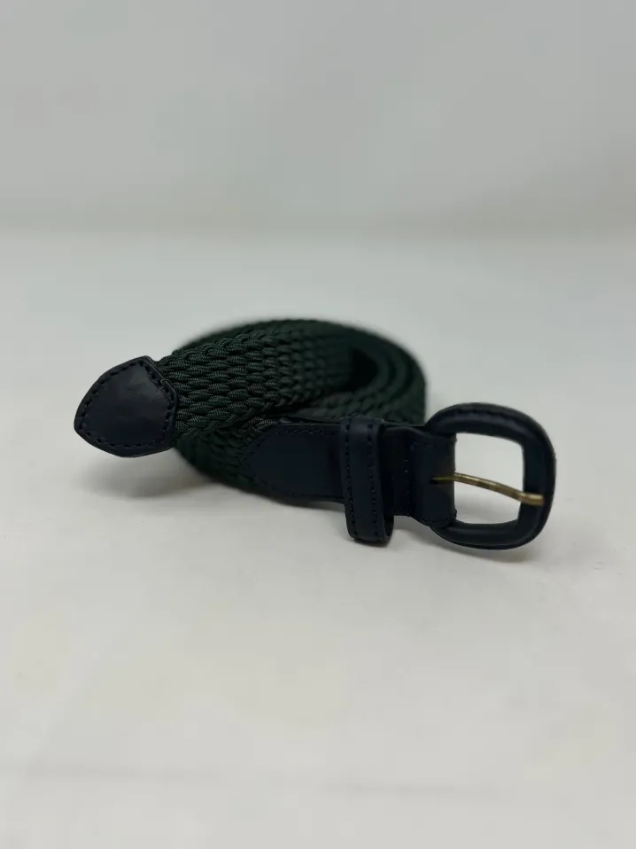 CINTURA ELASTICO VERDE FIBBIA IN PELLE BLU G1893