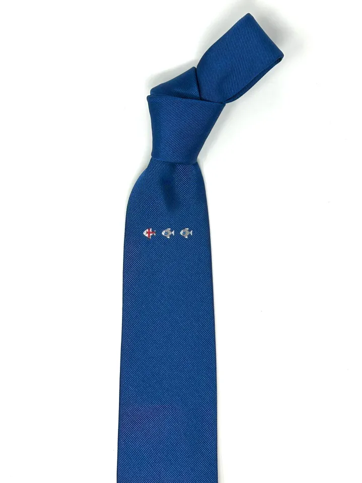 CRAVATTA BLU CHIARO CON 3 PESCIOLINI
