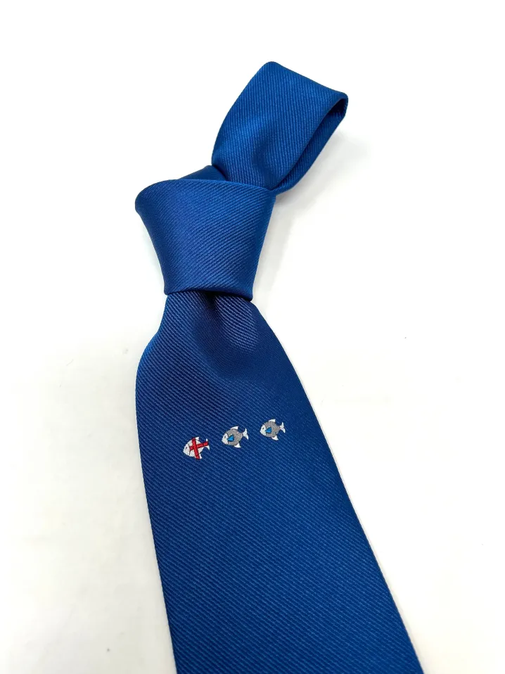CRAVATTA BLU CHIARO CON 3 PESCIOLINI
