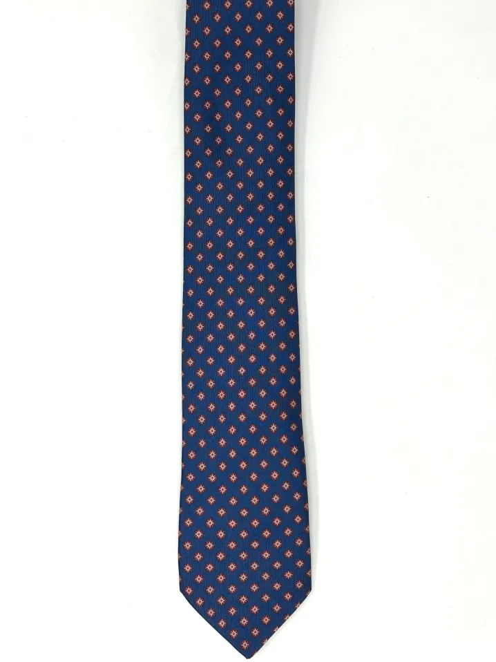 CRAVATTA BLU DISEGNO ROMBO BORDEAUX