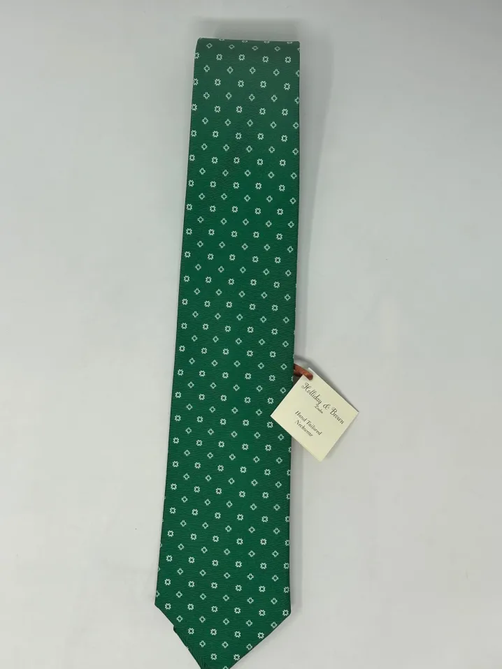 CRAVATTA HOLLIDAY & BROWN VERDE MICRO FANTASIA