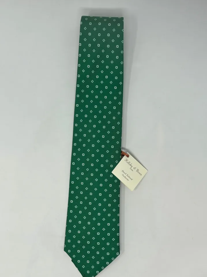 CRAVATTA HOLLIDAY & BROWN VERDE MICRO FANTASIA