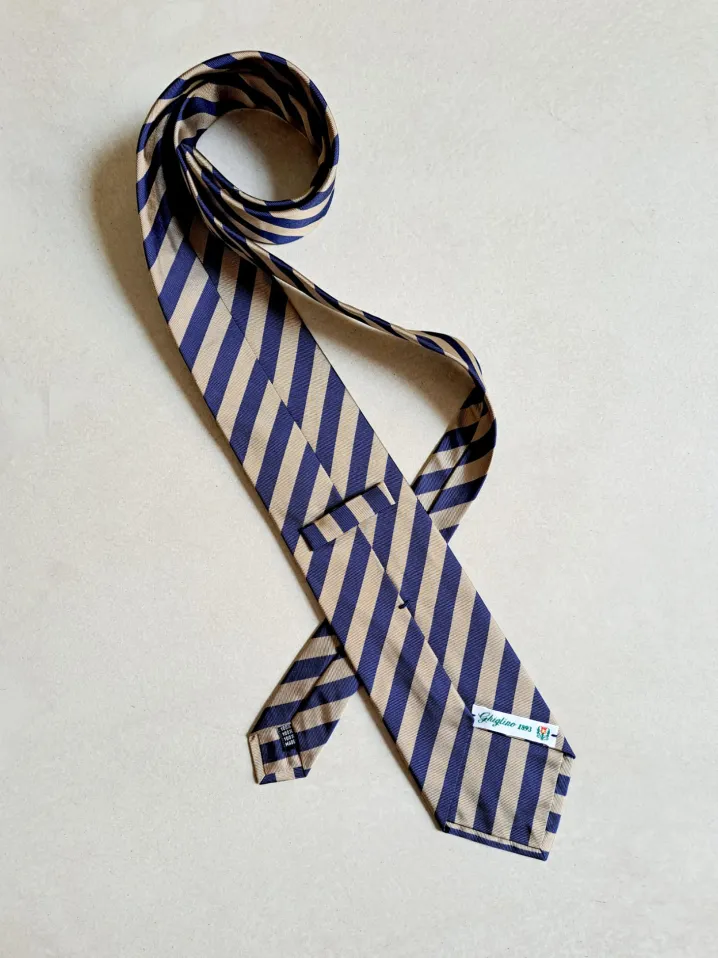 CRAVATTA REGIMENTAL BEIGE BLU