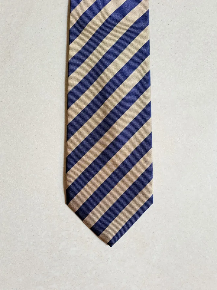 CRAVATTA REGIMENTAL BEIGE BLU