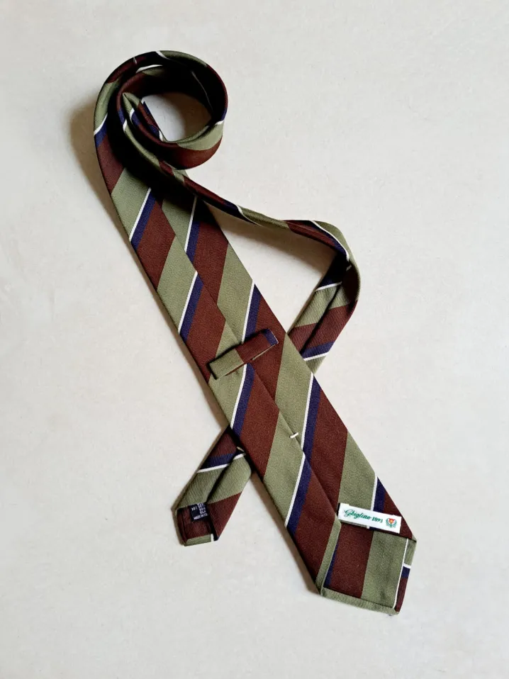 CRAVATTA REGIMENTAL CAMMELLO MORO BLU
