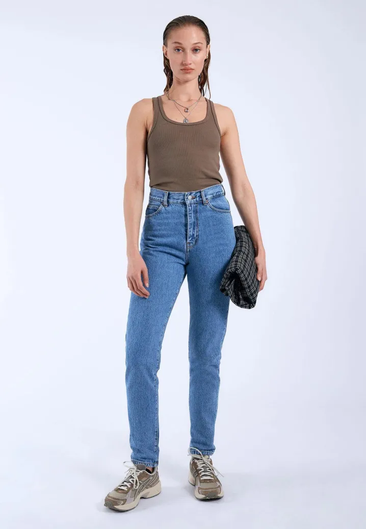 DR.DENIM JEANS VITA ALTA NORA STREAM SKY RETRO